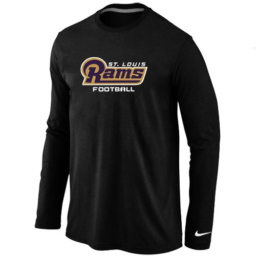 Nike Los Angeles Rams Authentic Font Long Sleeve NFL T-Shirt - Black